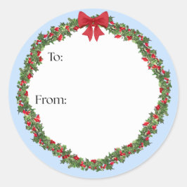 Holly Wreath Gift Sticker