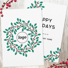 Holly-Wreath-Logo-Geschäft Feiertagskarte