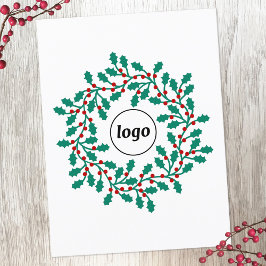 Holly-Wreath-Logo-Geschäft Feiertagspostkarte