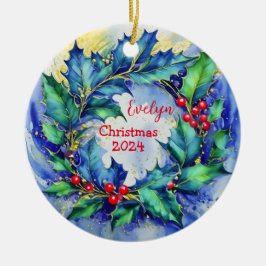 Holly Wreath Personalisiert Ornament