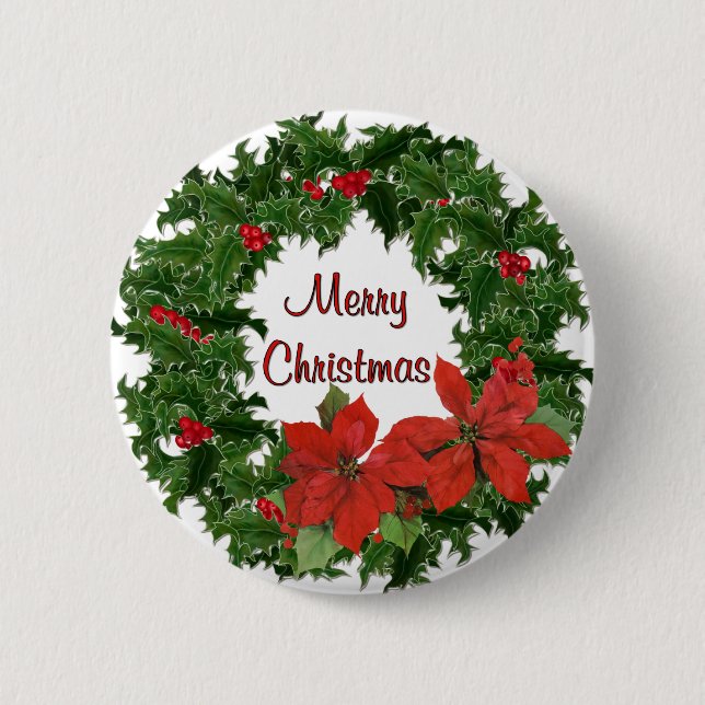 Holly Wreath Traditionen Button (Vorderseite)
