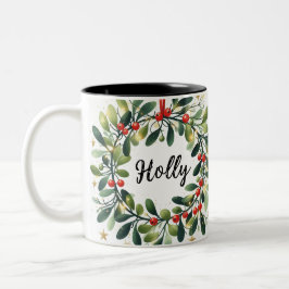 Holly Wreath Zweifarbige Tasse