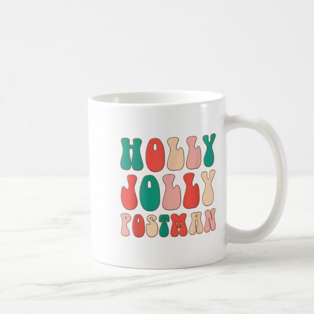 Holly Xmas Jolly Stman Retro Groovy Christmas Paja Kaffeetasse (Rechts)