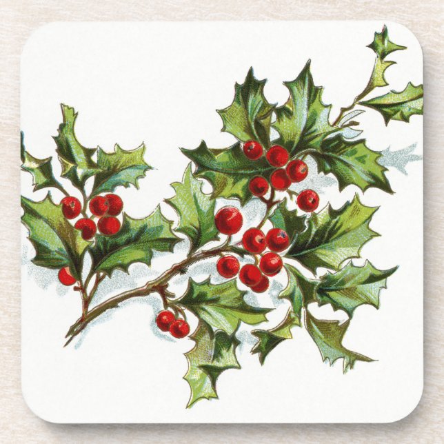 HollyBerries 001 Getränkeuntersetzer (Vorderseite)