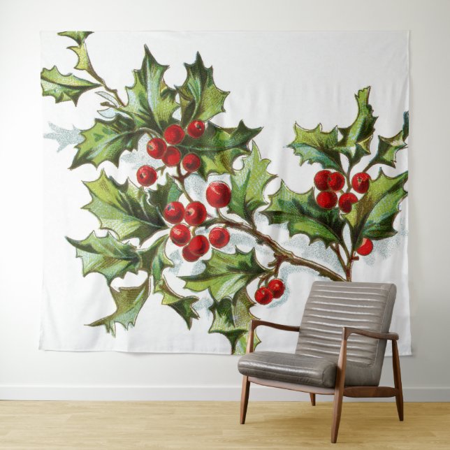 HollyBerries 002 Wandteppich (Beispiel (Horizontal))