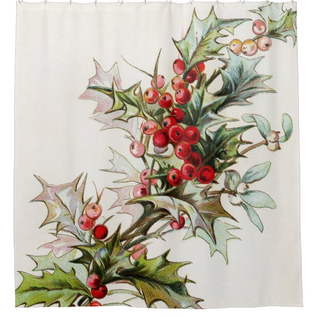 HollyBerries 003 Duschvorhang (Vorderseite)