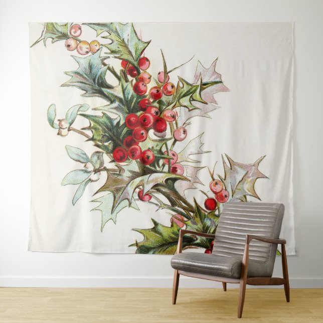 HollyBerries 004 Wandteppich (Beispiel (Horizontal))