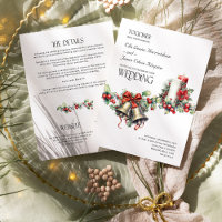 Hollyglocken rote Beeren Winterhochzeit und Detail
