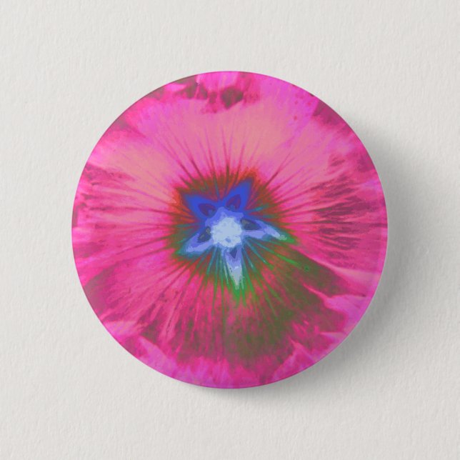 Hollyhcok Blume Rosa Velvet Button (Vorderseite)