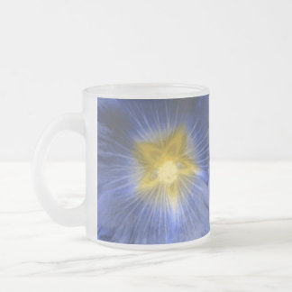 Hollyhock Blume Beautiful Blue Mattiert Glass Tass Mattglastasse