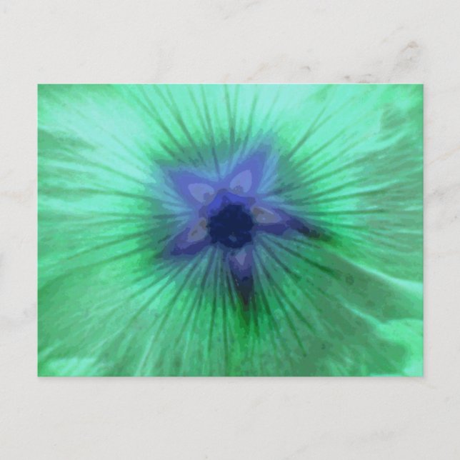 Hollyhock-Blume grün Postkarte (Vorderseite)