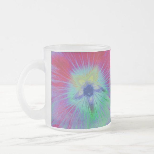 Hollyhock Blume Mattierte Glass Tasse (Links)