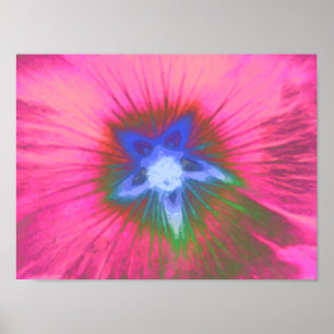 Hollyhock Blume Pink Velvet Print Poster