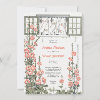Hollyhock Country Wedding Einladung