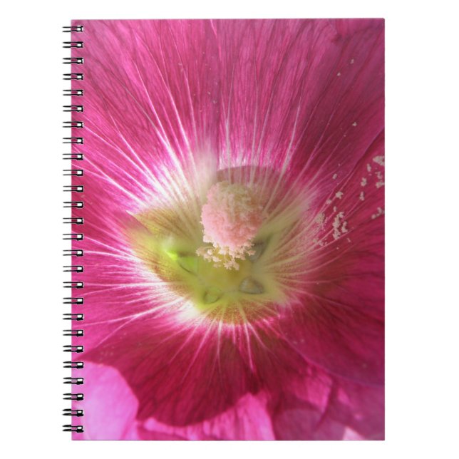 Hollyhock Deep Pink Notebook Notizblock (Vorderseite)