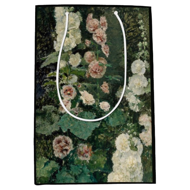 Hollyhock Rose Blume Mittlere Geschenktüte (Vorderseite)