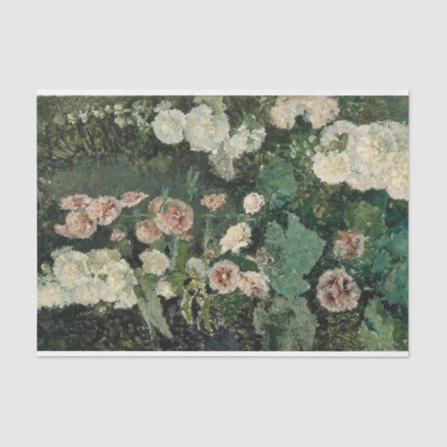 Hollyhock Rose Blume (von Marià Fortuny) Seidenpapier (Vorderseite)