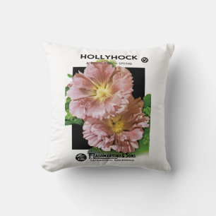 Hollyhock Vintag Seed Packet Kissen