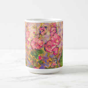 Hollyhocks blühen tasse