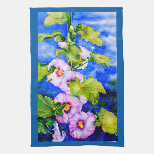 Hollyhocks Küchentuch (Vertikal)