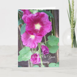 Hollyhocks Personalisiert 70. Hochzeitstag Karte