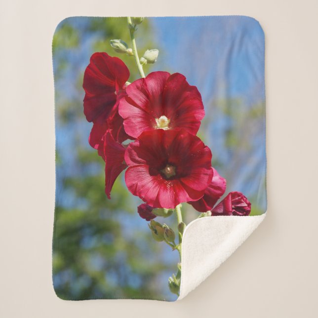Hollyhocks-Sherpa-Decke Sherpadecke (Vorderseite)