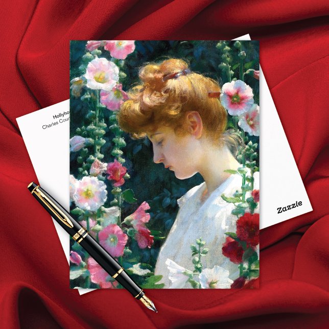 Hollyhocks Sunlight Charles Courtney Curran Postkarte (Von Creator hochgeladen)