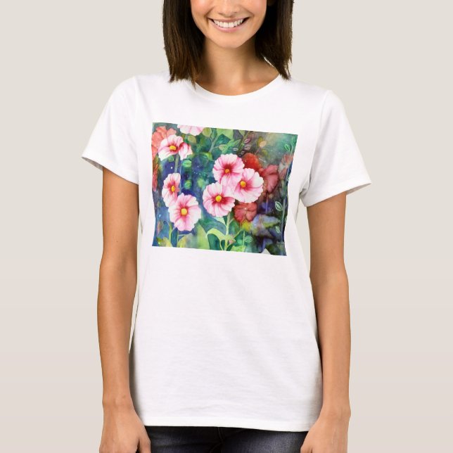 Hollyhocks-T-Shirt T-Shirt (Vorderseite)