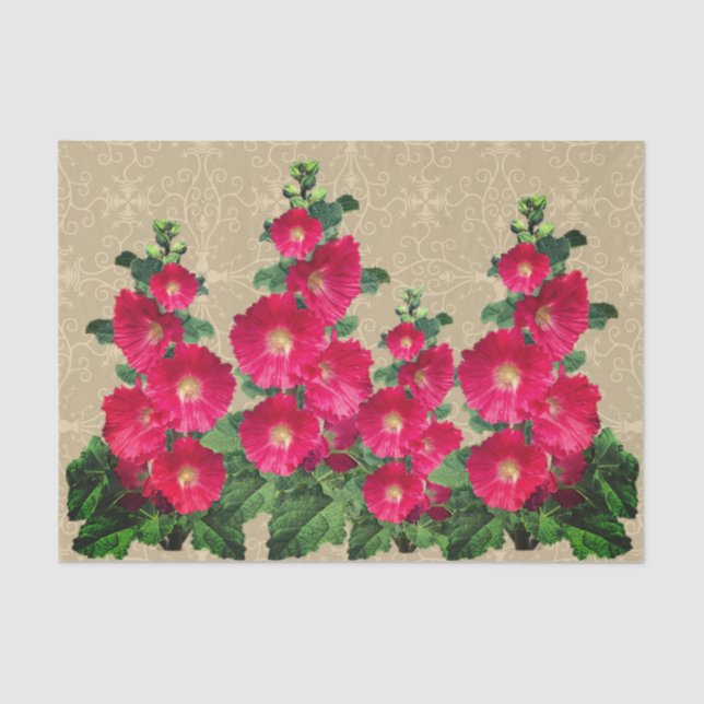 Hollyhocks Tissue Paper Seidenpapier (Vorderseite)