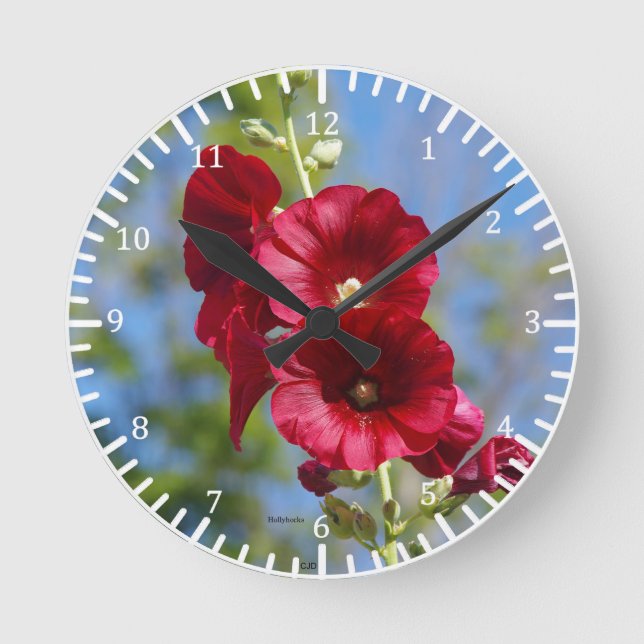 Hollyhocks Uhr (Vorderseite)