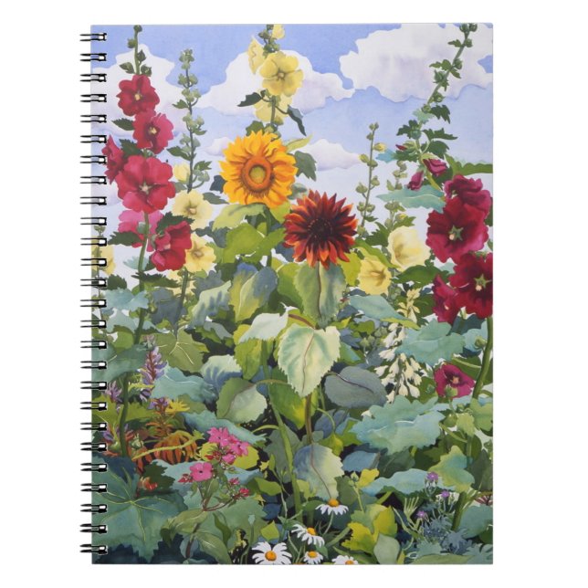 Hollyhocks und Sonnenblumen 2005 Notizblock (Vorderseite)