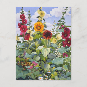 Hollyhocks und Sonnenblumen 2005 Postkarte