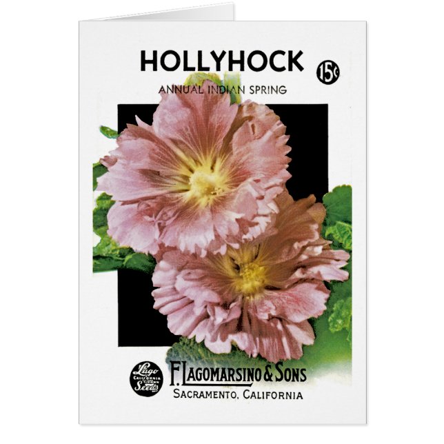 Hollyhocks Vintag Seed Packet (Vorne)