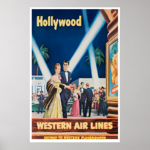 Hollywood Art Los Angeles Druck Western Reise Poster