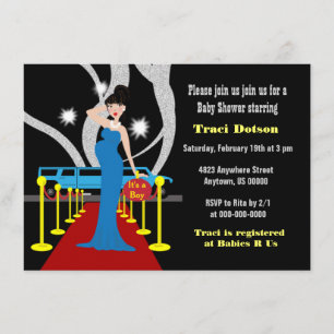 Hollywood-Babyparty laden Jungen ein Einladung