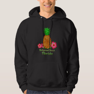 Hollywood Beach Florida Ananas Blumen Hoodie