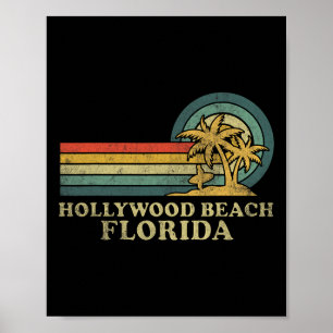 Hollywood Beach Florida Familienurlaub Vintag Pa Poster