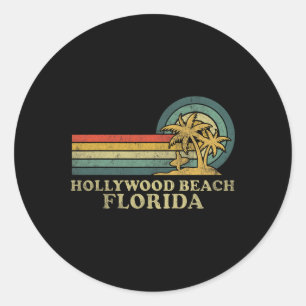 Hollywood Beach Florida Familienurlaub Vintage Pa Runder Aufkleber