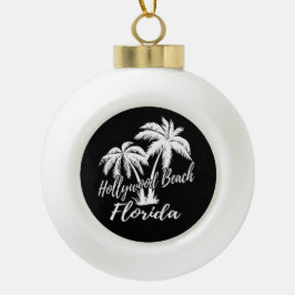 Hollywood Beach Florida Palm Trees Beach Keramik Kugel-Ornament