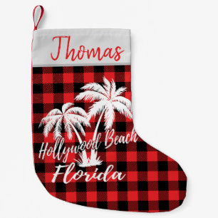 Hollywood Beach Florida Palm Trees Kleiner Weihnachtsstrumpf