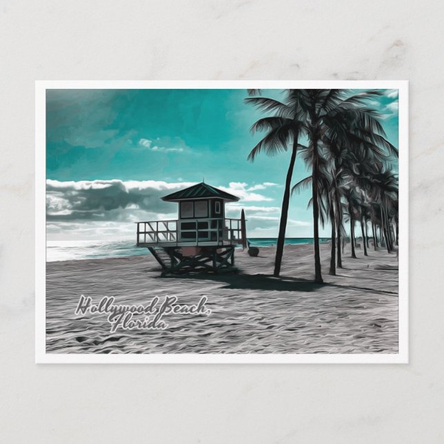 HOLLYWOOD BEACH FLORIDA POSTKARTE (Vorderseite)