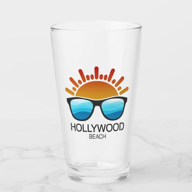 Hollywood Beach Florida Sonnenbrille Glas (Vorderseite)