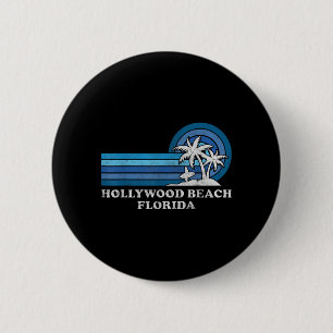 Hollywood Beach Florida Vintage Familie Sommer Button
