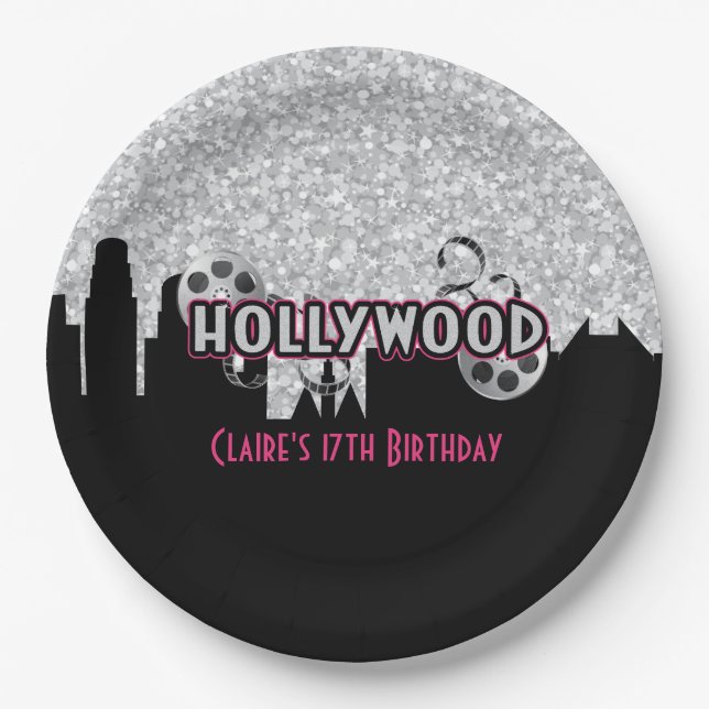 Hollywood Birthday Pappteller (Vorderseite)