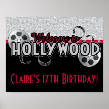 Hollywood Birthday Party Poster