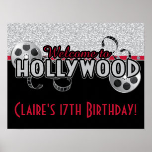 Hollywood Birthday Party Poster