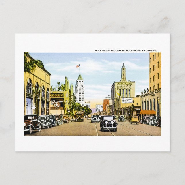 Hollywood Boulevard, Hollywood, Kalifornien Postkarte (Vorderseite)