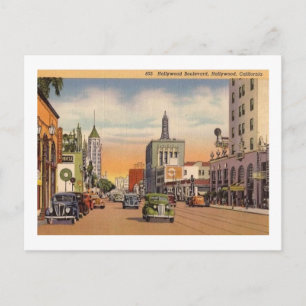Hollywood Boulevard, Hollywood, Kalifornien Vintag Postkarte