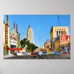 Hollywood Boulevard, Los Angeles Vintage Poster