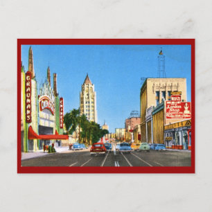 Hollywood Boulevard, Los Angeles Vintage Postkarte